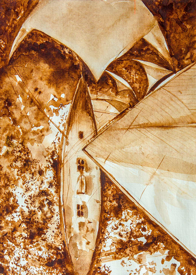 Sailing watercolor