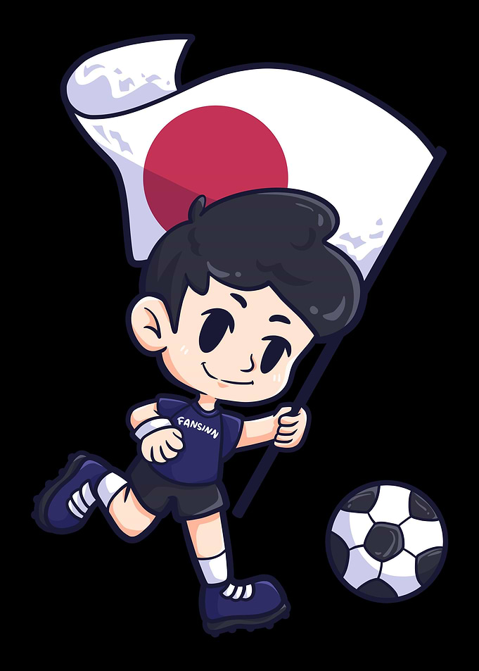 Football Japan flag Young