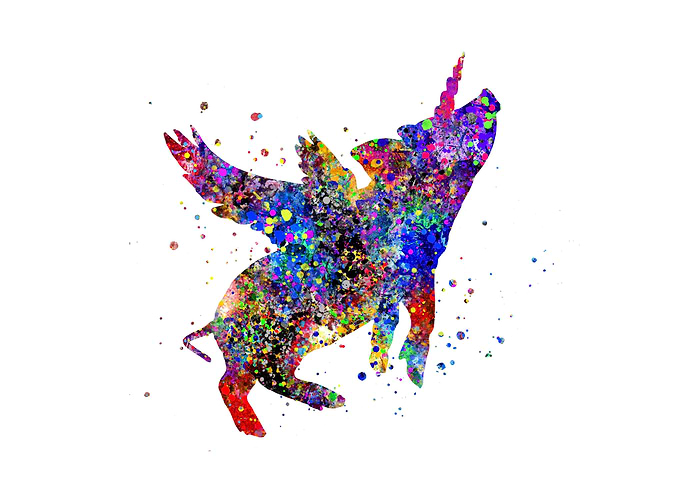 Pig unicorn flying