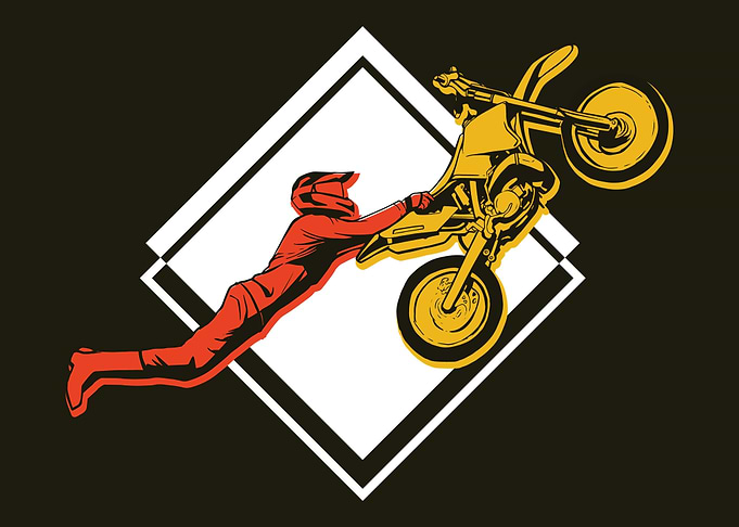 Dirtbike stunt driver