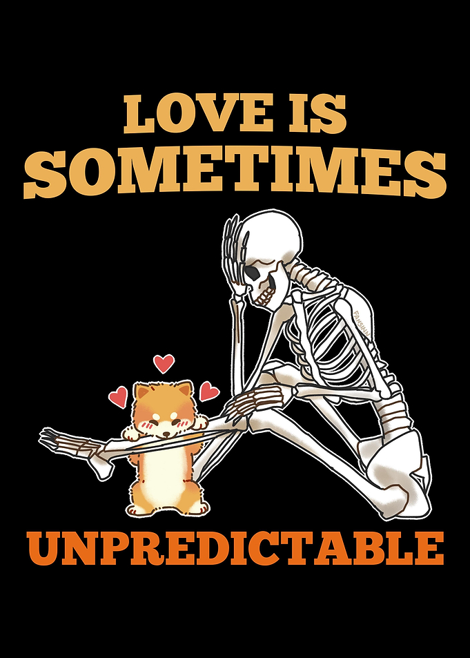 Dog loves dogs bones skele