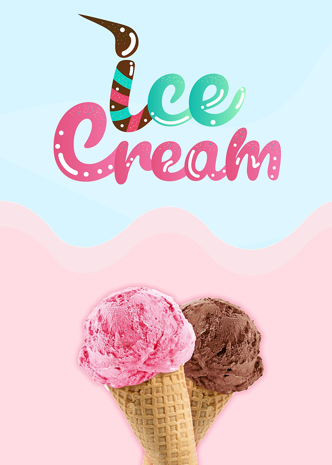 Ice Cream in Waffle Food