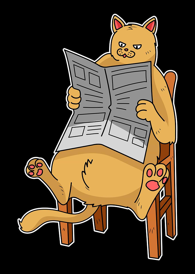 Cat Reading Bibliophile