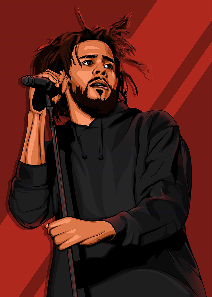 J cole x Red