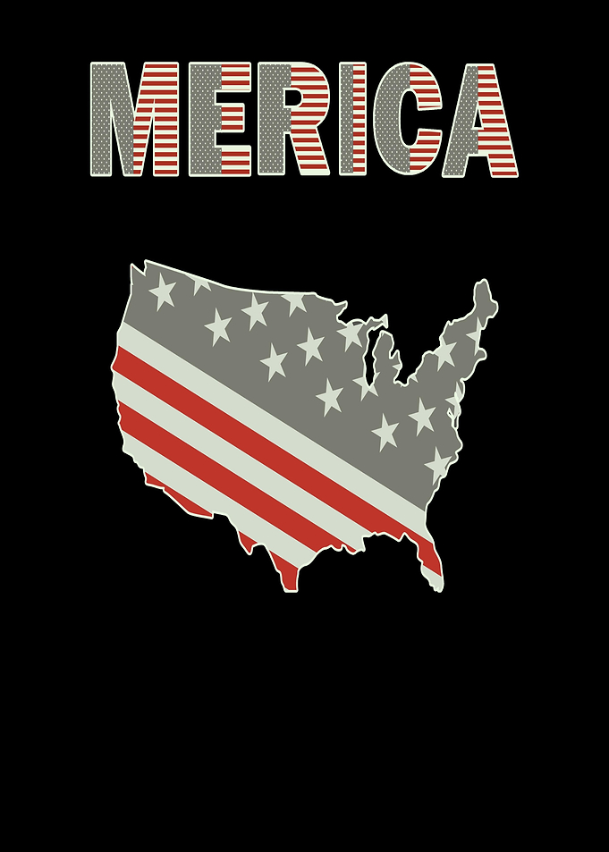 Merica Map America 4th