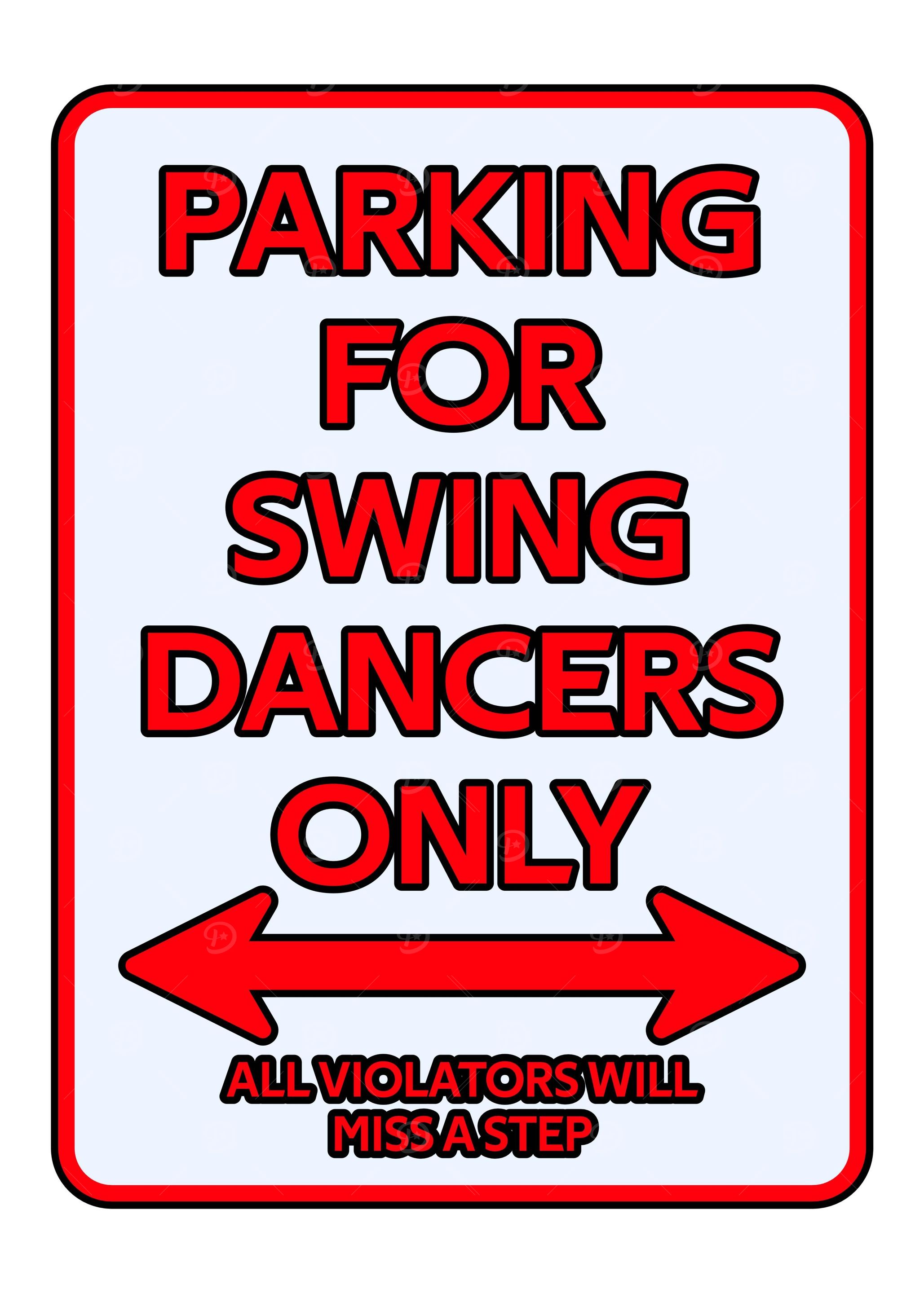 Dancers Parking sign