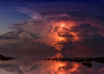 Orage Ocean Crepuscule