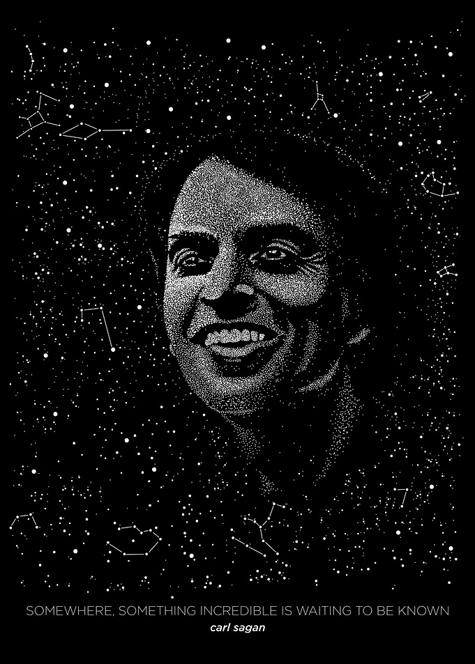 Carl Sagan in Vector Art