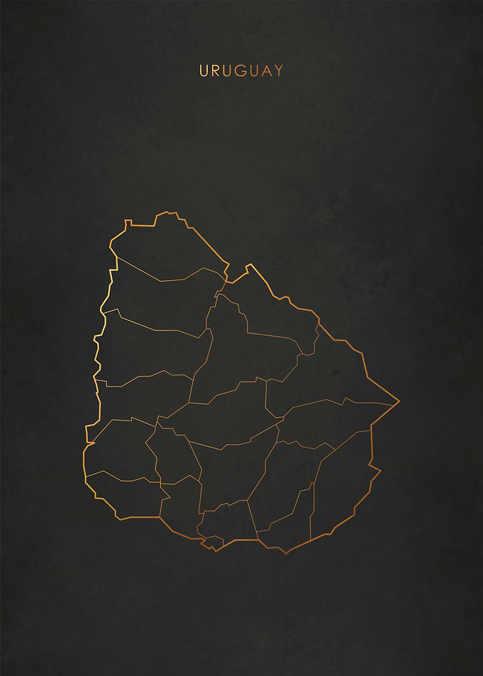 Gold Uruguay Map