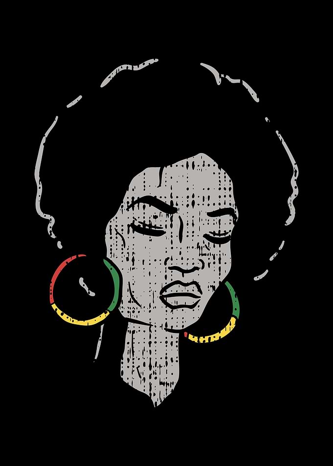 Afro Woman African Flag