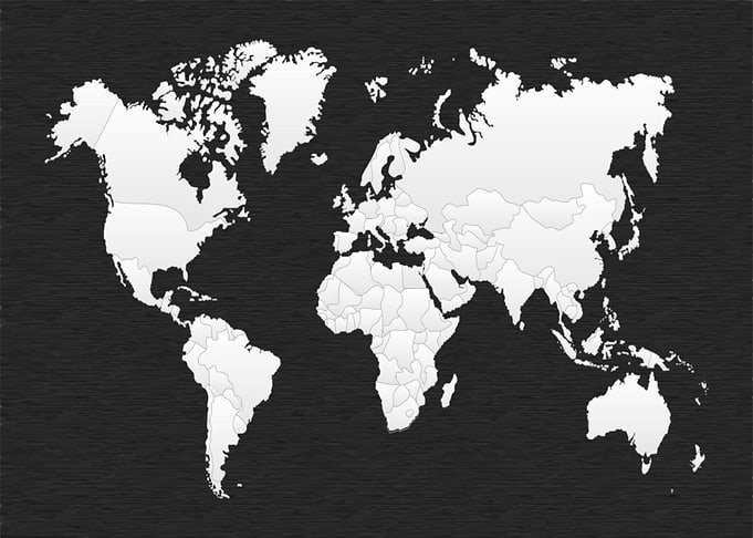 World Map in white