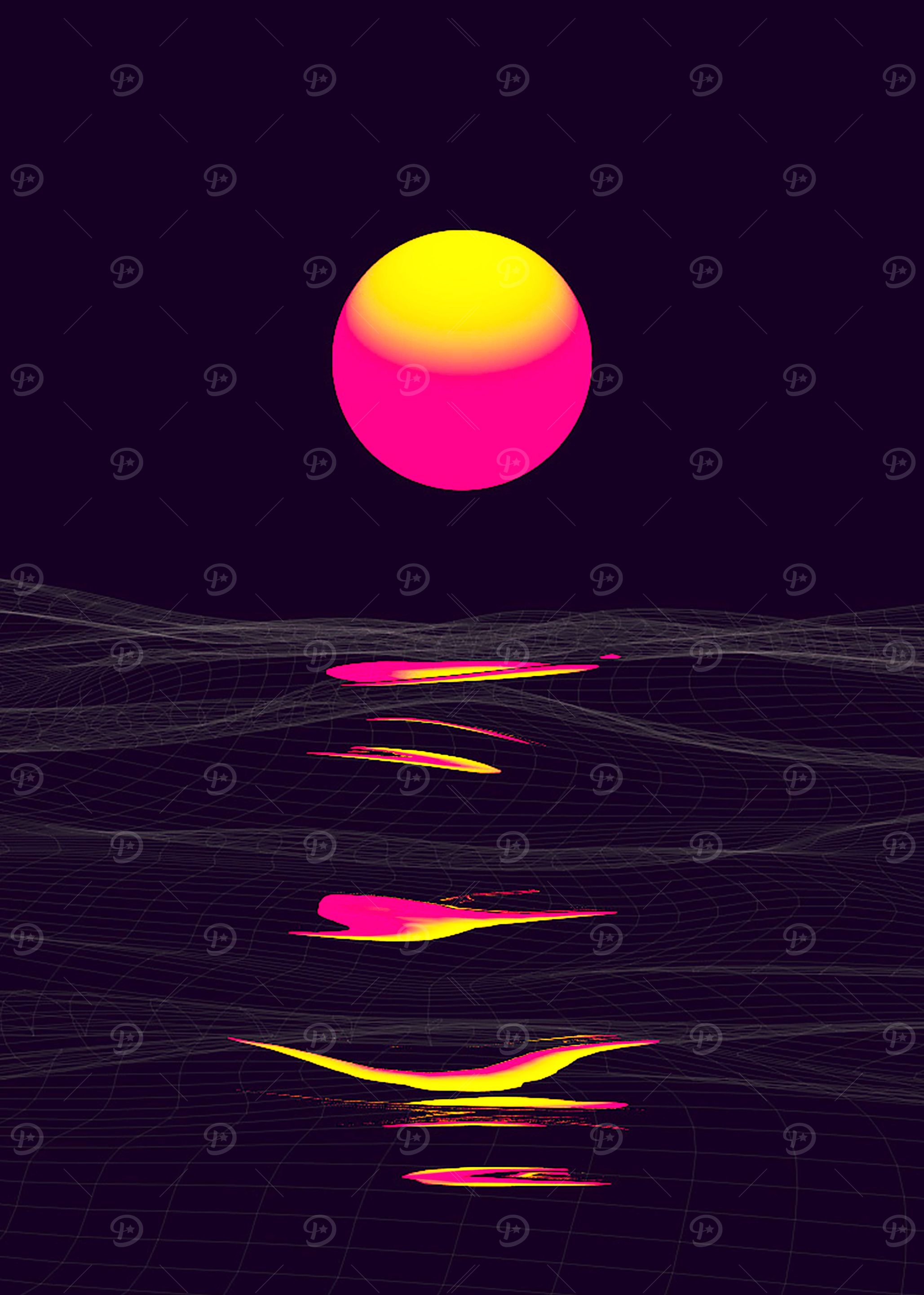 The beautiful retro wave