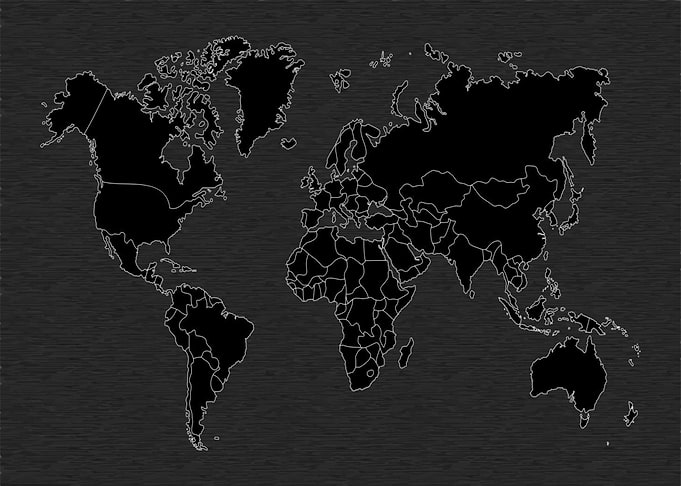 World Map in Black