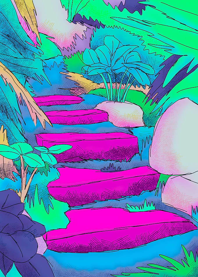 The garden steps