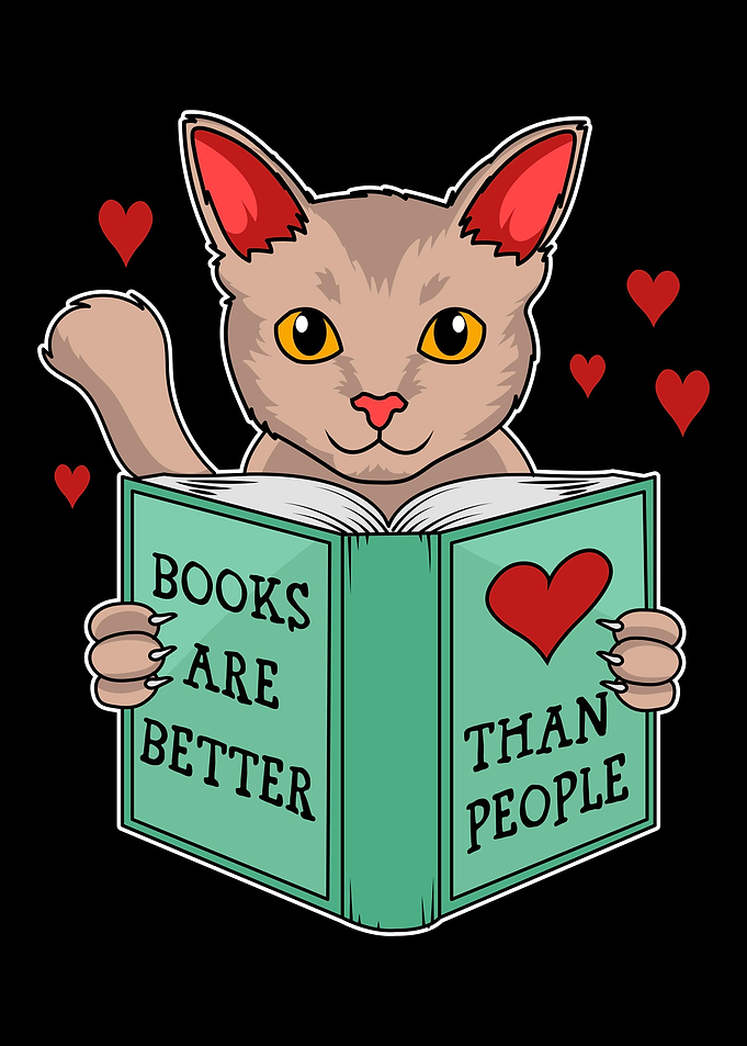 Cat Reading A Love Story