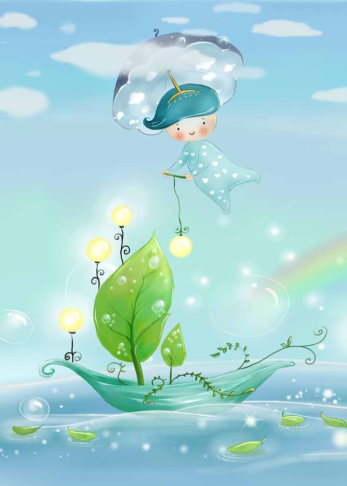 Happy dream child drawing
