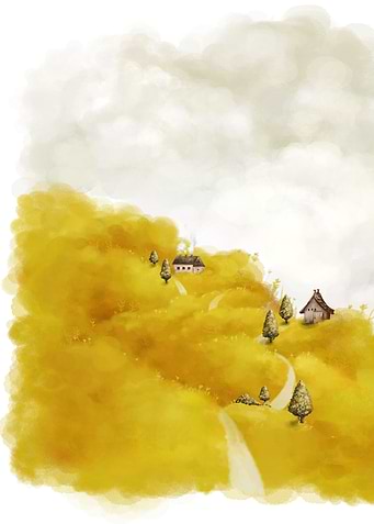 Yellow nature oil colors
