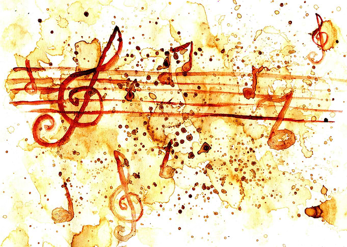 Painted music notes