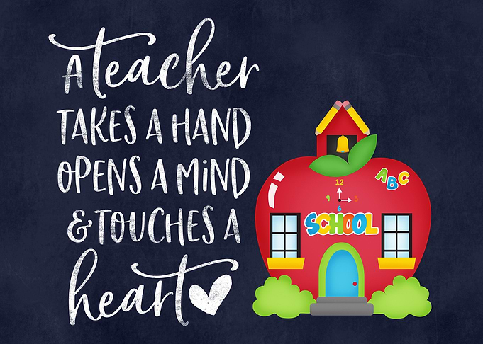 A teacher takes a hand