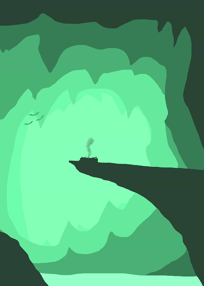 2D Green Shaded Caverns