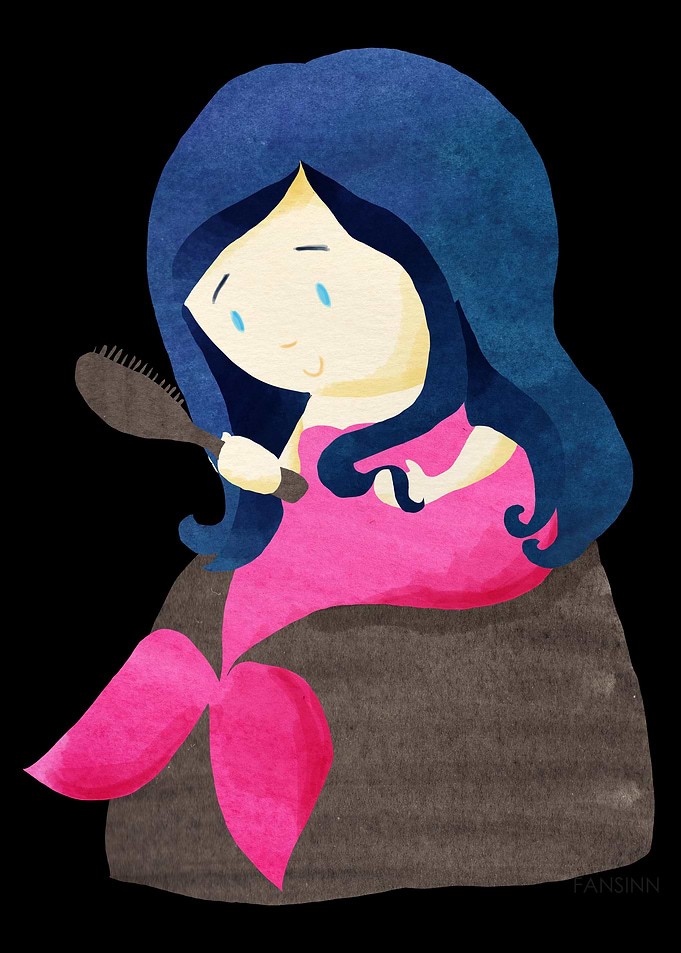Mermaid girl child water M