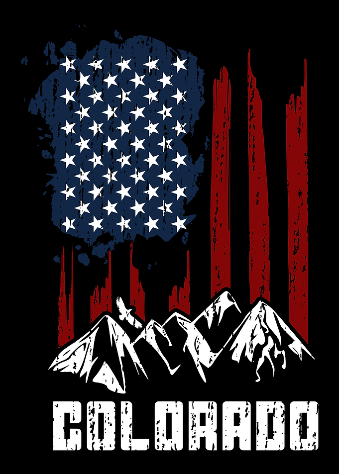 Colorado Mountains US Flag