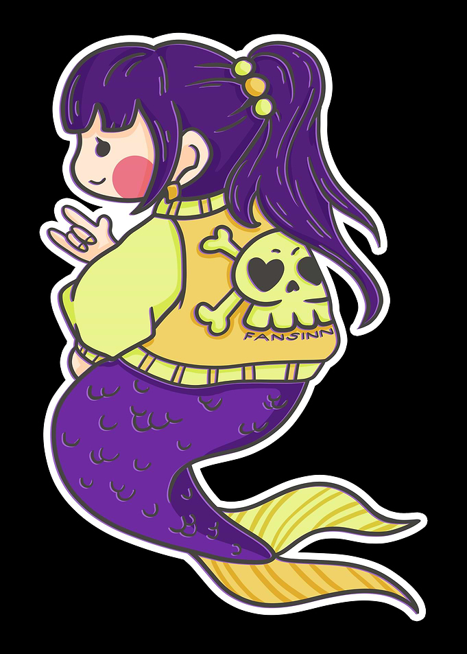 Metal rock music mermaid g