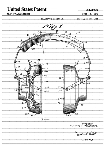 1966 headphone patent