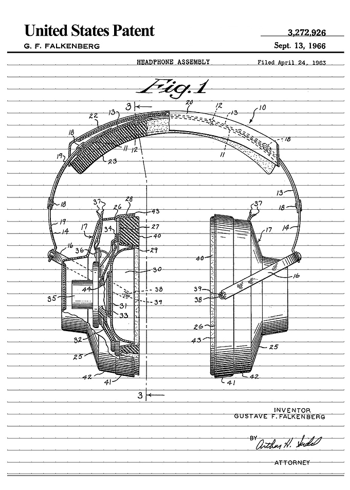 1966 headphone patent