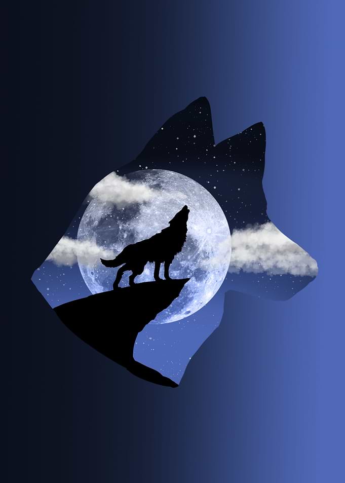 Wolf Double Exposure