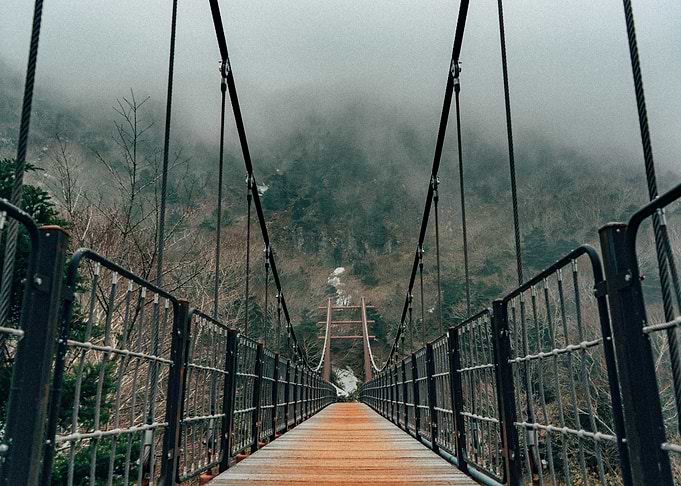 Suspended Bridge Mountains
