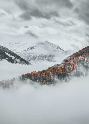 snowy mountains peak