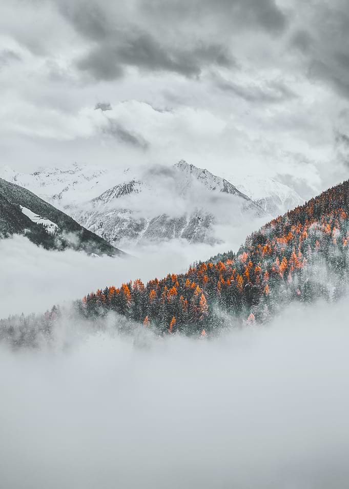 snowy mountains peak