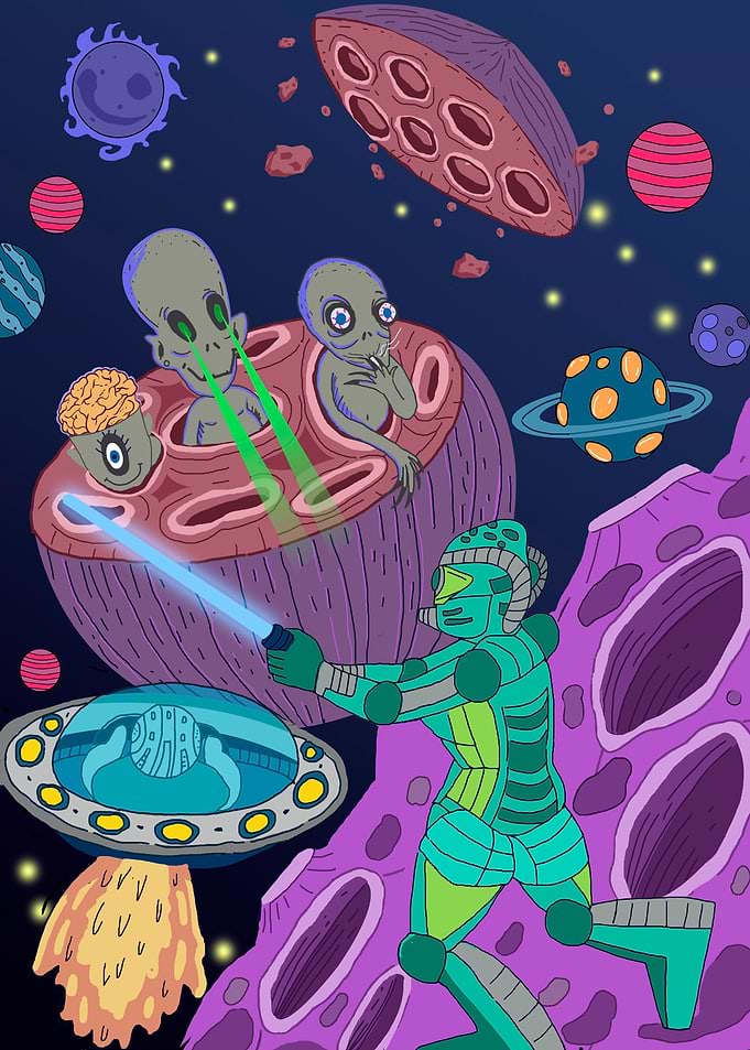 Aliens Roboter at Space