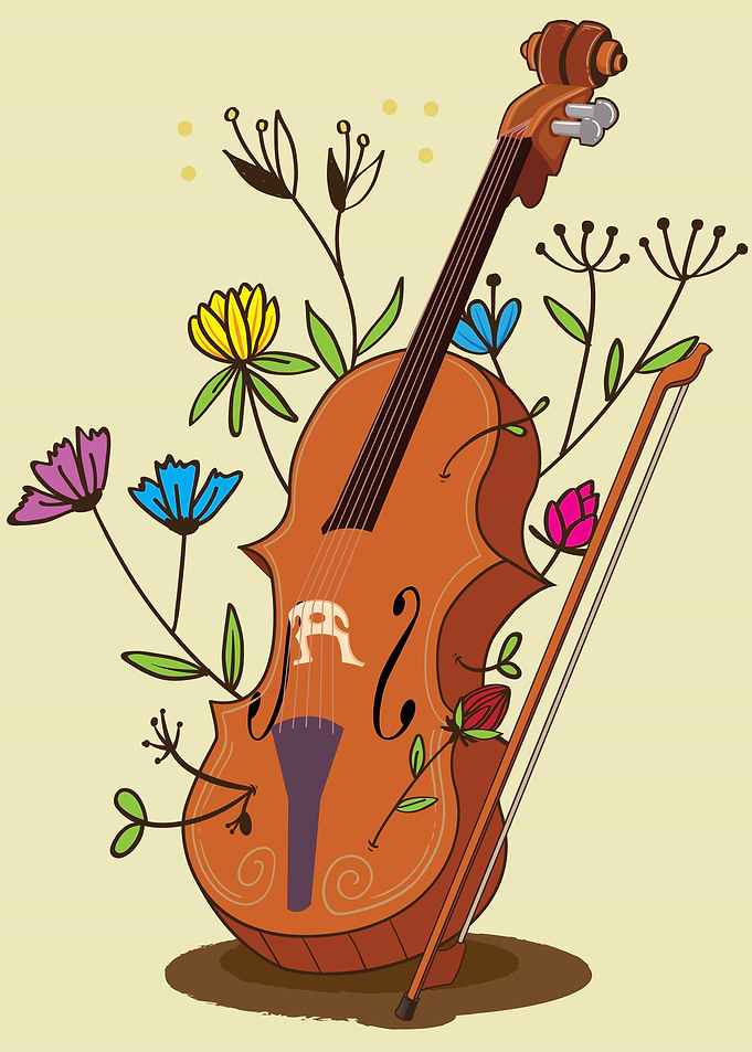Violin Nature Flower Music