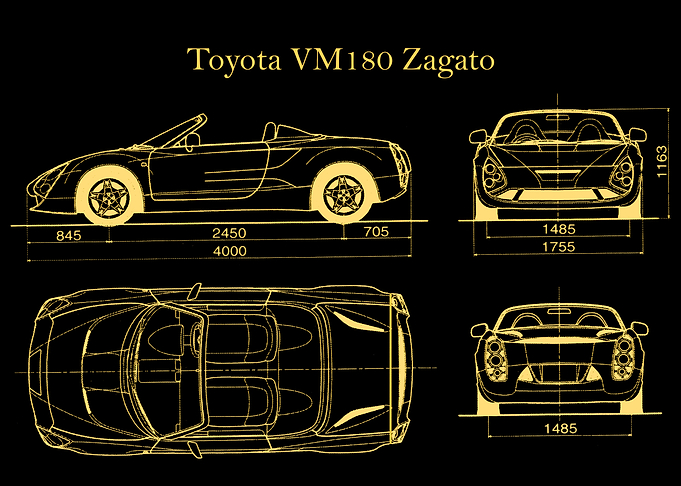 Toyota VM180 Zagato gold