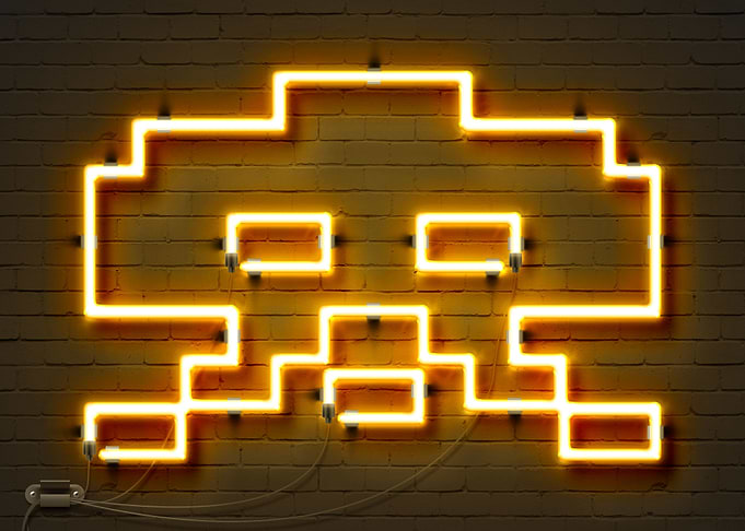 Space Invader neon sign