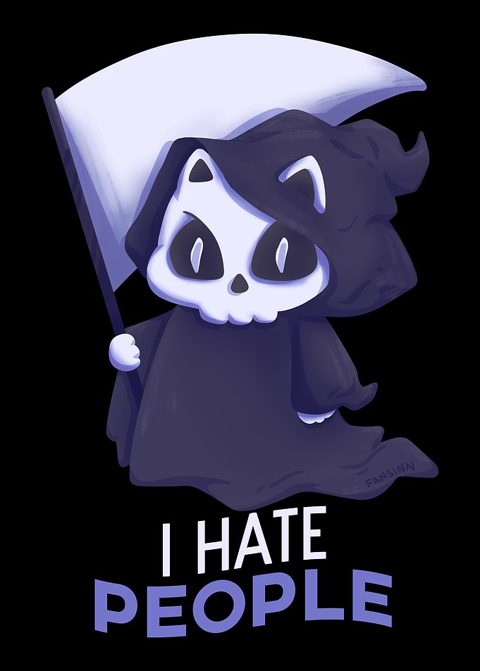 I Hate People cat saying g