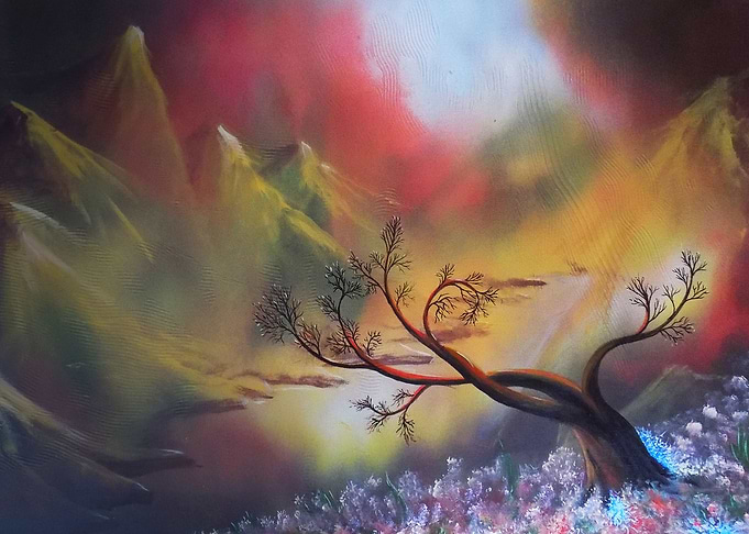 THE LONELY RED TREE