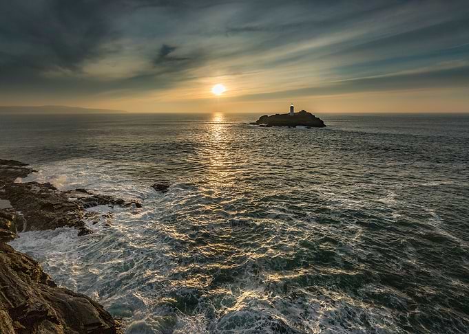 Sunset and Surf Godrevy