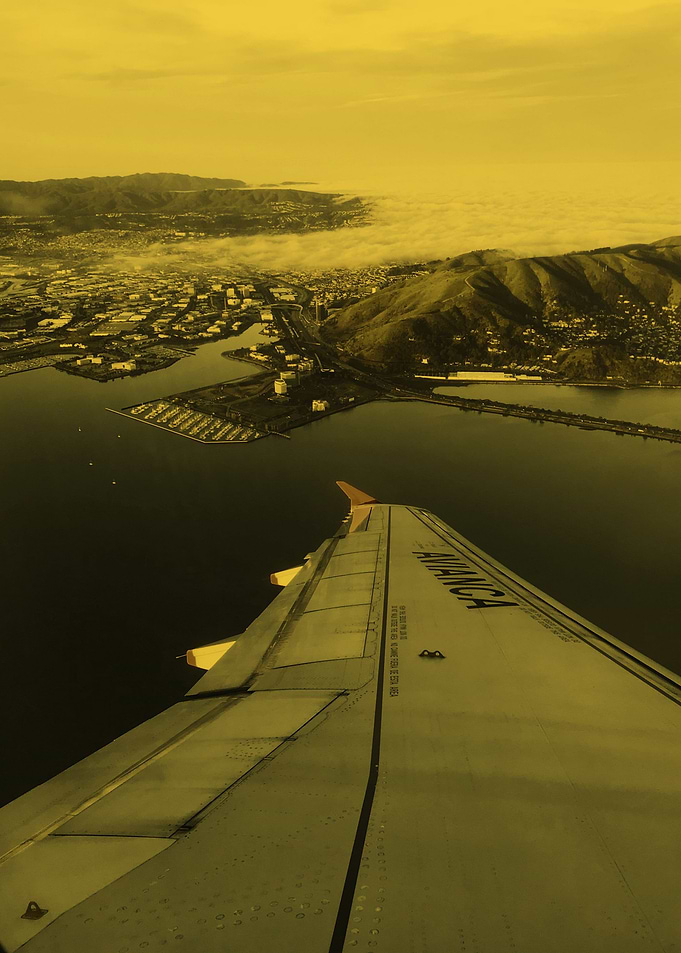 Plane Wing View on Coast