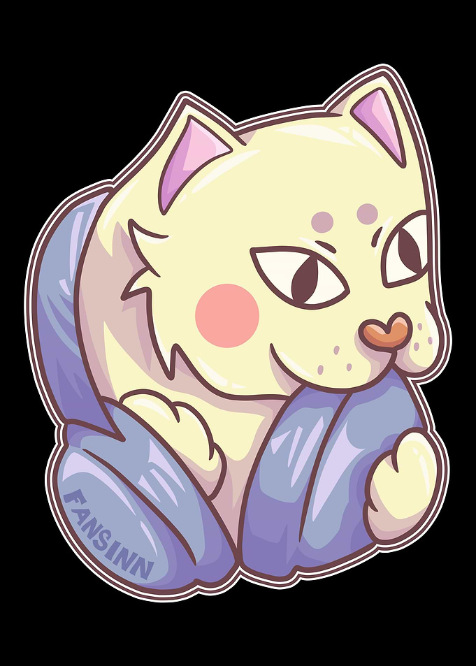 Cool Cat listening to musi