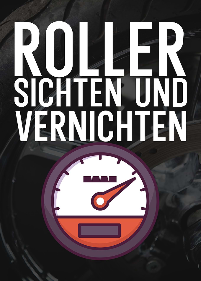 Motorrad Roller vernichten