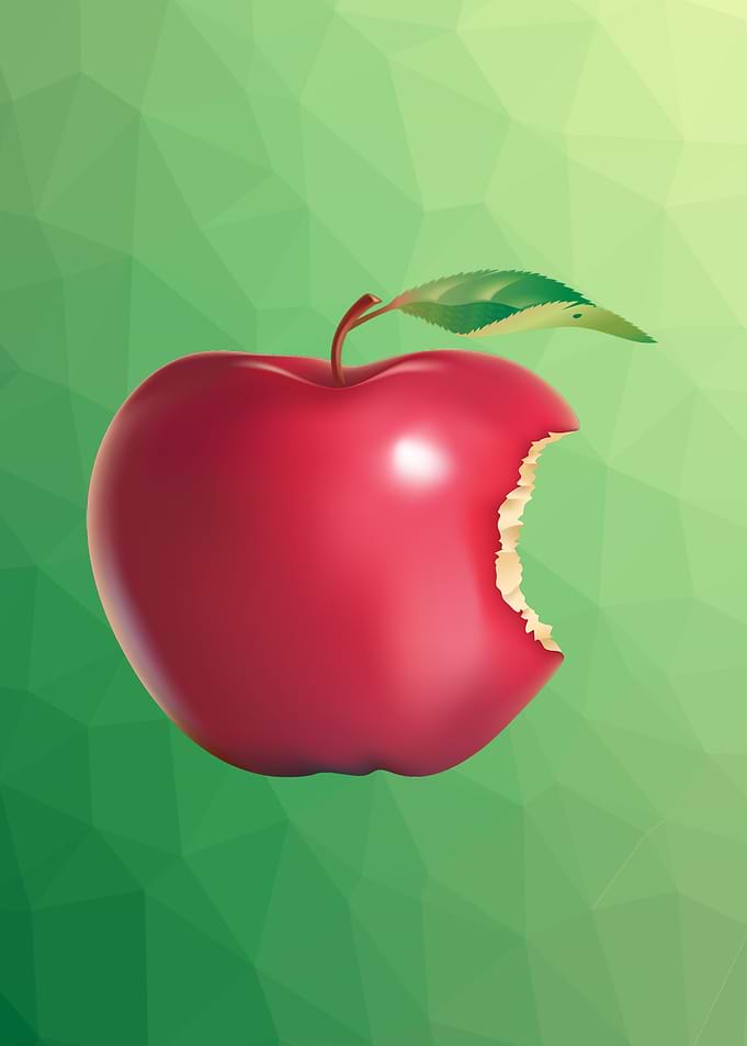 Red bite Apple Fruit