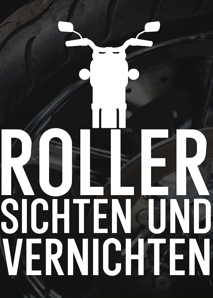 Motorrad Roller vernichten