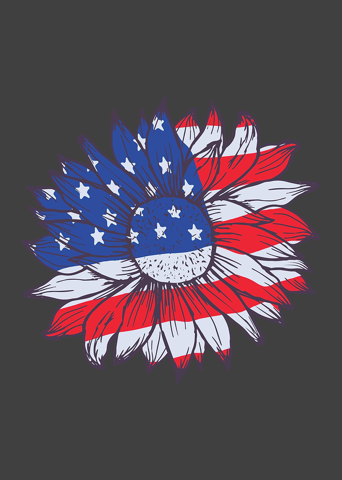 USA Flag Sunflower