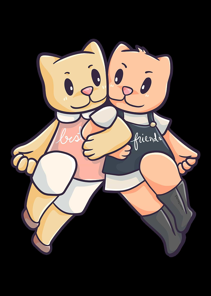 Cat Friends Puss Meow girl