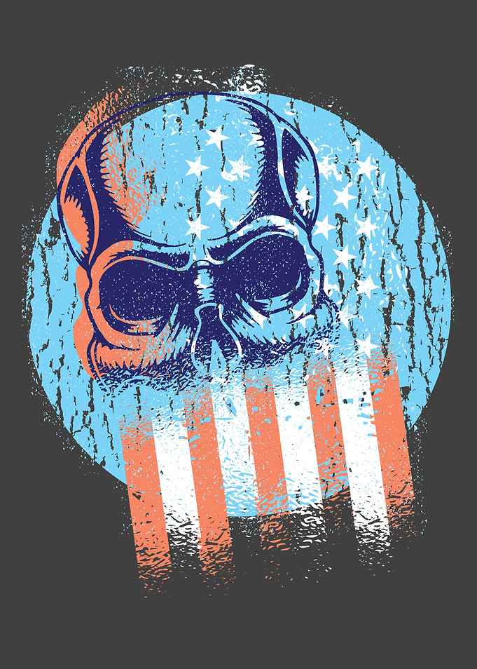 Skull USA Flag