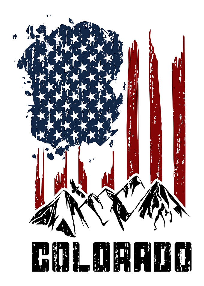 Colorado Mountains US Flag