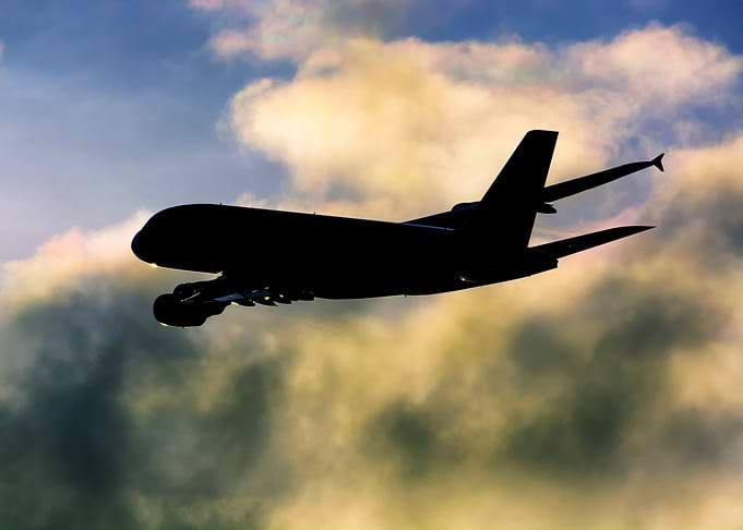 Airbus A380 Sunset